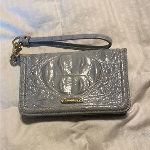 Brahmin Blue Crocodile Embossed Wristlet
